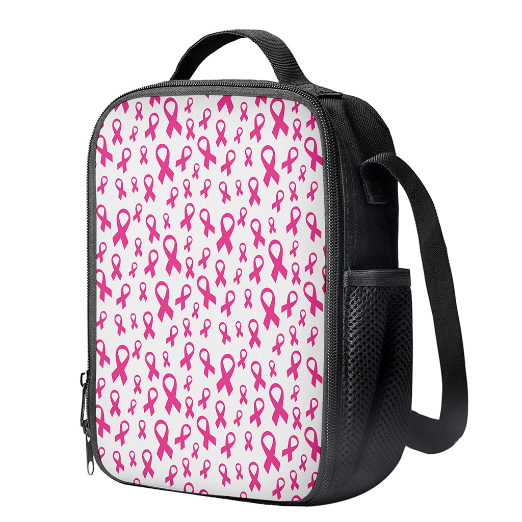 Little Breast Cancer Ribbon Print Crossbody Lunch Bag