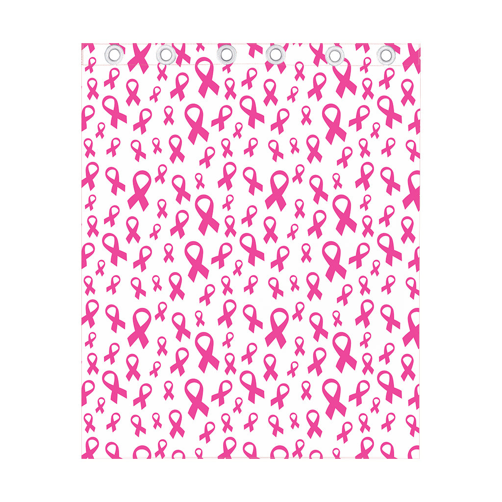 Little Breast Cancer Ribbon Print Curtain