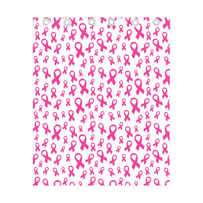 Little Breast Cancer Ribbon Print Curtain