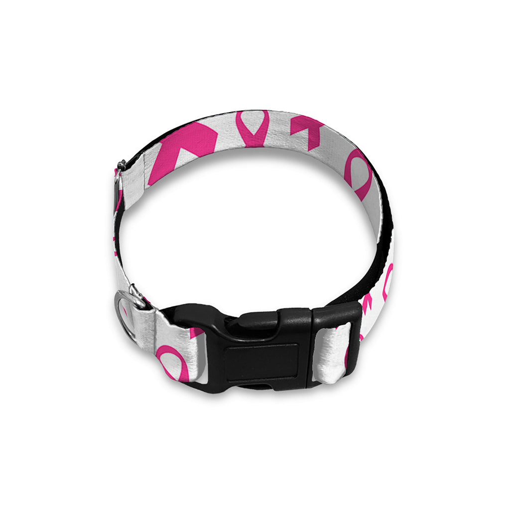 Little Breast Cancer Ribbon Print Dog Collar