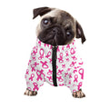 Little Breast Cancer Ribbon Print Dog Zip Up Jacket