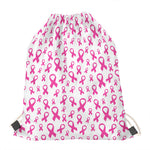 Little Breast Cancer Ribbon Print Drawstring Bag