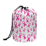 Little Breast Cancer Ribbon Print Drawstring Makeup Bag