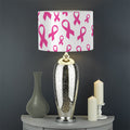 Little Breast Cancer Ribbon Print Drum Lamp Shade