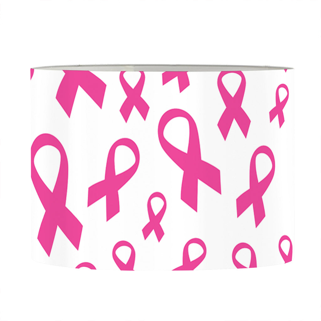 Little Breast Cancer Ribbon Print Drum Lamp Shade