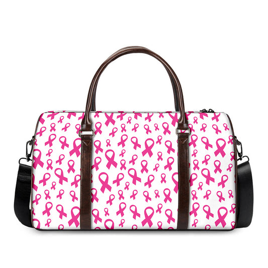 Little Breast Cancer Ribbon Print Duffle Bag