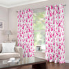 Little Breast Cancer Ribbon Print Extra Wide Grommet Curtains