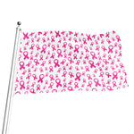 Little Breast Cancer Ribbon Print Flag