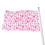 Little Breast Cancer Ribbon Print Flag