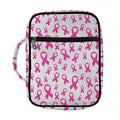 Little Breast Cancer Ribbon Print Front Pocket Bible Bag
