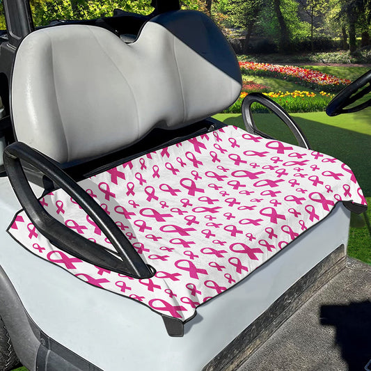 Little Breast Cancer Ribbon Print Golf Cart Seat Cover