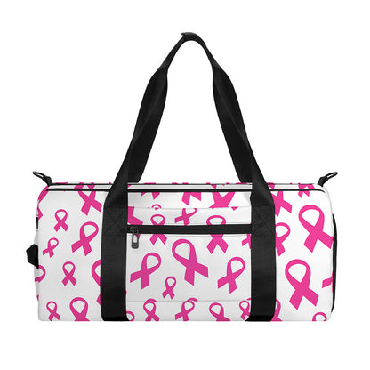 Little Breast Cancer Ribbon Print Gym Bag