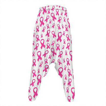 Little Breast Cancer Ribbon Print Hammer Pants