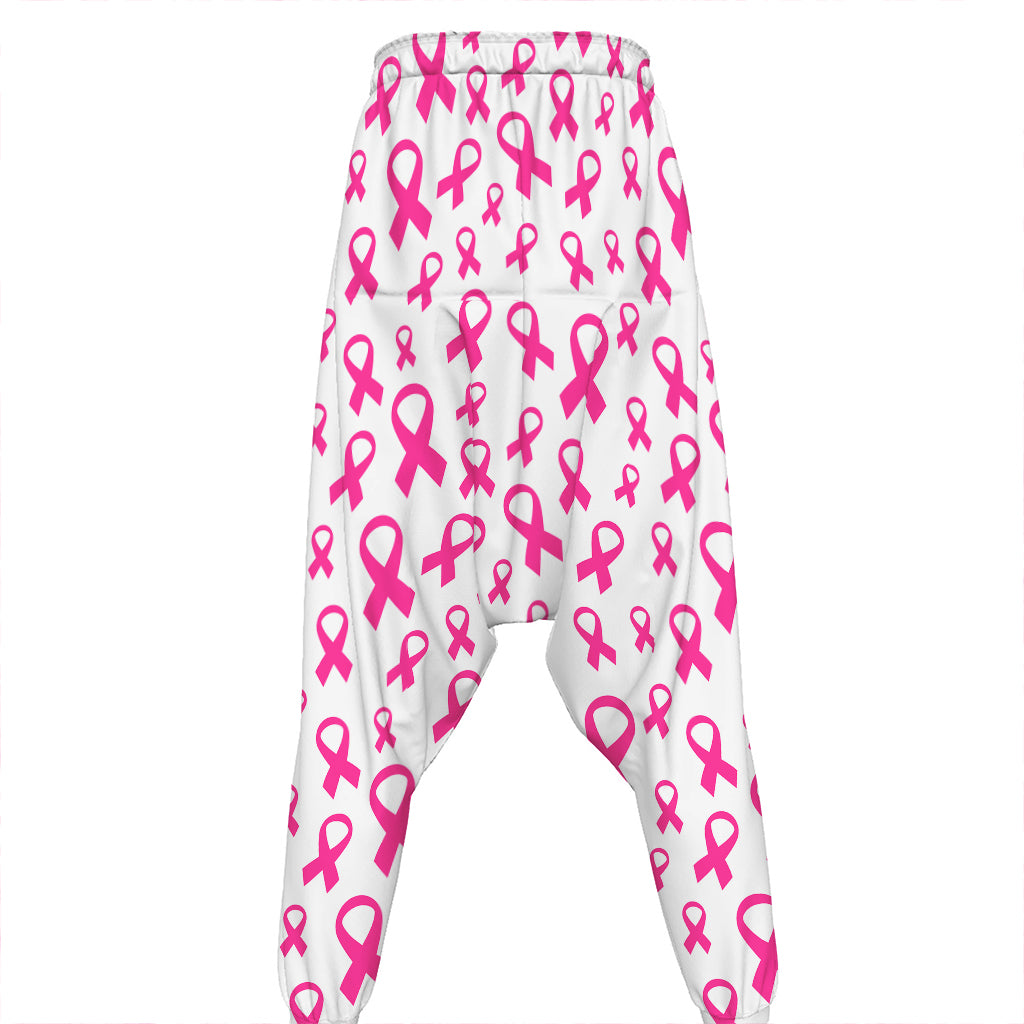Little Breast Cancer Ribbon Print Hammer Pants