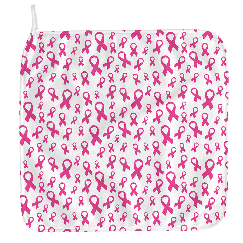 Little Breast Cancer Ribbon Print Hand Towel