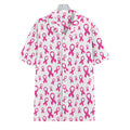 Little Breast Cancer Ribbon Print Hawaiian Shirt