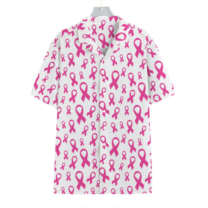 Little Breast Cancer Ribbon Print Hawaiian Shirt