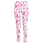 Little Breast Cancer Ribbon Print High-Waisted Pocket Leggings