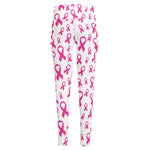 Little Breast Cancer Ribbon Print High-Waisted Pocket Leggings