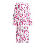 Little Breast Cancer Ribbon Print Hooded Bathrobe