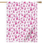 Little Breast Cancer Ribbon Print House Flag