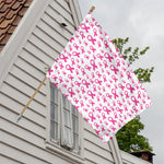 Little Breast Cancer Ribbon Print House Flag