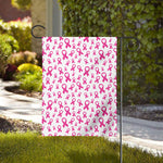 Little Breast Cancer Ribbon Print House Flag
