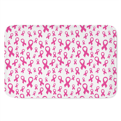 Little Breast Cancer Ribbon Print Indoor Door Mat