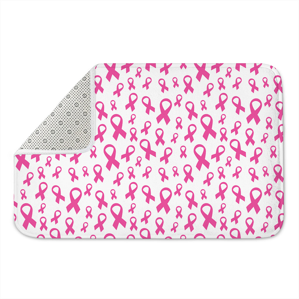 Little Breast Cancer Ribbon Print Indoor Door Mat