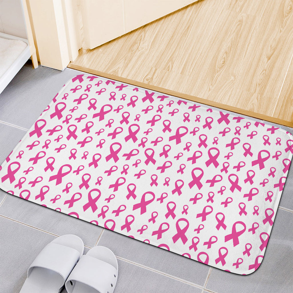 Little Breast Cancer Ribbon Print Indoor Door Mat
