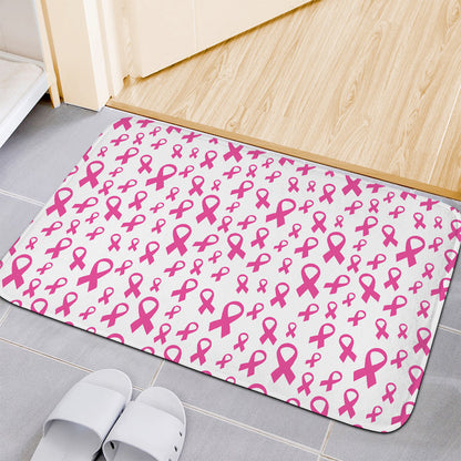 Little Breast Cancer Ribbon Print Indoor Door Mat