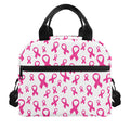 Little Breast Cancer Ribbon Print Insulated Lunch Bag