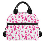 Little Breast Cancer Ribbon Print Insulated Lunch Bag