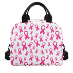 Little Breast Cancer Ribbon Print Insulated Lunch Bag