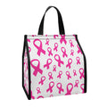 Little Breast Cancer Ribbon Print Insulated Lunch Tote