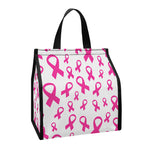 Little Breast Cancer Ribbon Print Insulated Lunch Tote