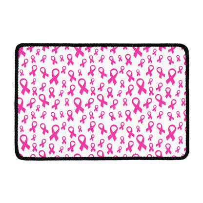 Little Breast Cancer Ribbon Print Kitchen Mat