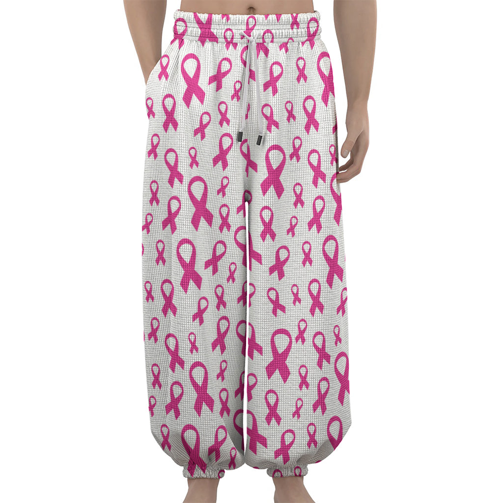 Little Breast Cancer Ribbon Print Lantern Pants