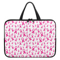 Little Breast Cancer Ribbon Print Laptop Sleeve With Handle