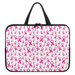Little Breast Cancer Ribbon Print Laptop Sleeve With Handle