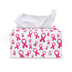 Little Breast Cancer Ribbon Print Leather Tissue Box Cover