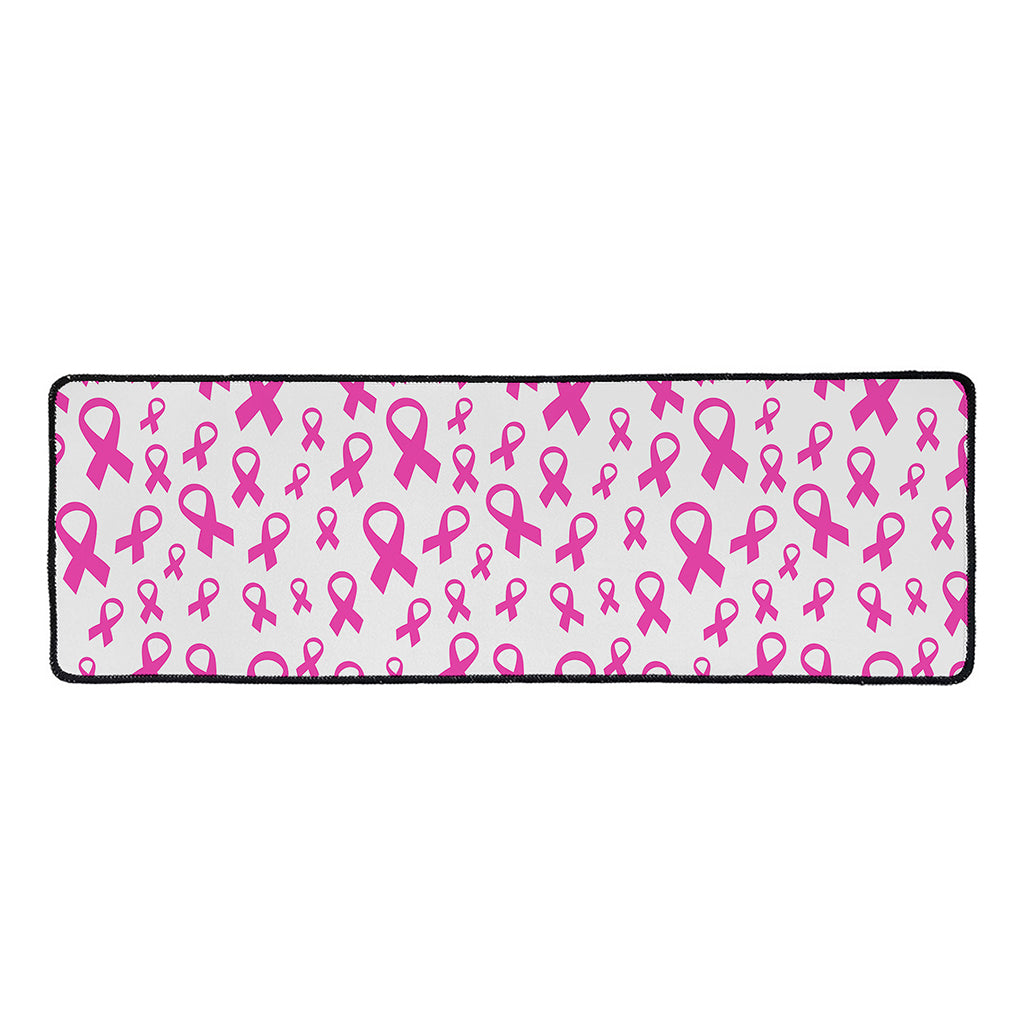 Little Breast Cancer Ribbon Print Long Kitchen Mat