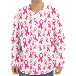 Little Breast Cancer Ribbon Print Long Sleeve Baseball Jersey