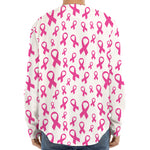 Little Breast Cancer Ribbon Print Long Sleeve Baseball Jersey