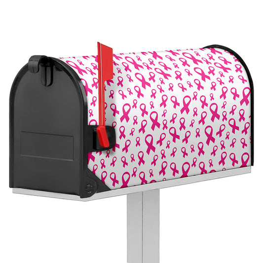 Little Breast Cancer Ribbon Print Mailbox Cover