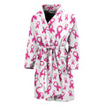 Little Breast Cancer Ribbon Print Men's Bathrobe