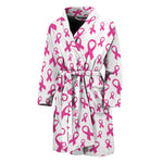 Little Breast Cancer Ribbon Print Men's Bathrobe