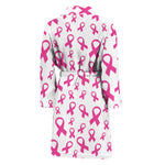 Little Breast Cancer Ribbon Print Men's Bathrobe