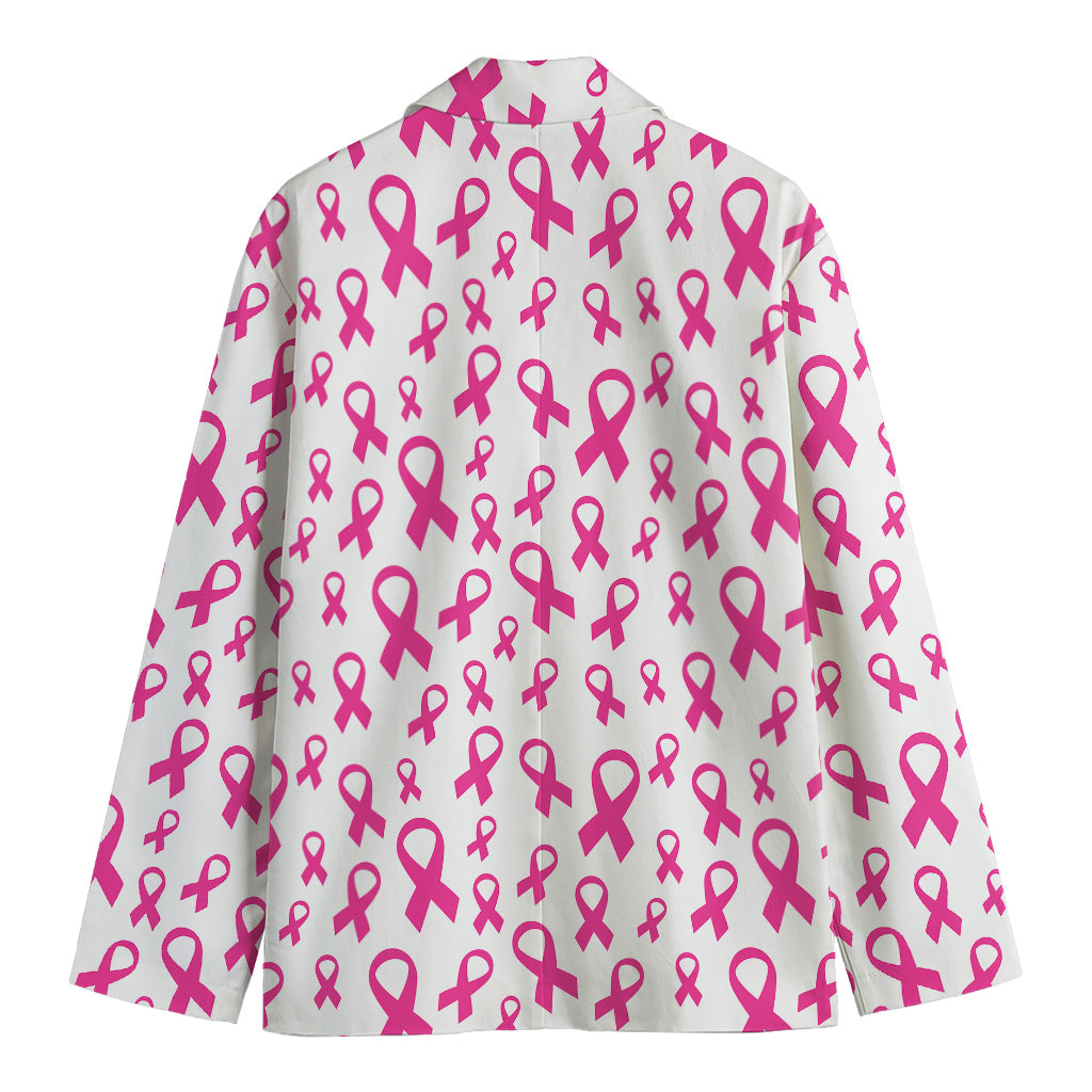 Little Breast Cancer Ribbon Print Men's Blazer