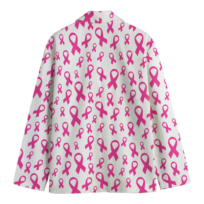 Little Breast Cancer Ribbon Print Men's Blazer